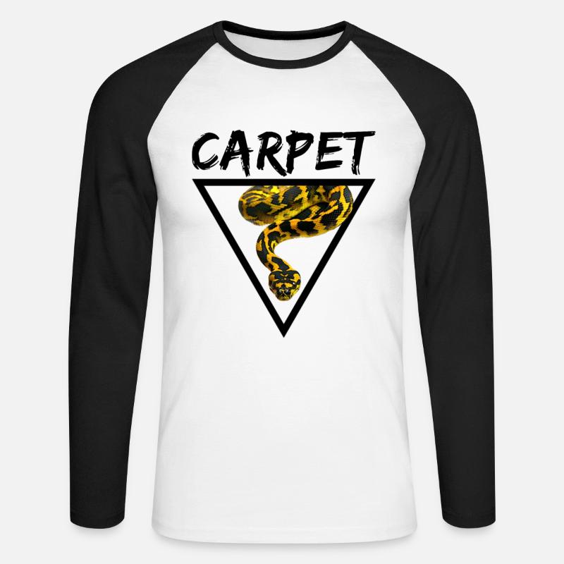 Carpet Python Geometric Snake Owner - Unisex Long Sleeve Baseball T-Shirt - white/black