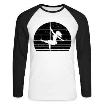Pole Dance Girls Pole Dancing Silhouette I Pole Da - Unisex Long Sleeve Baseball T-Shirt - white/black - Front - Nik (191cm)