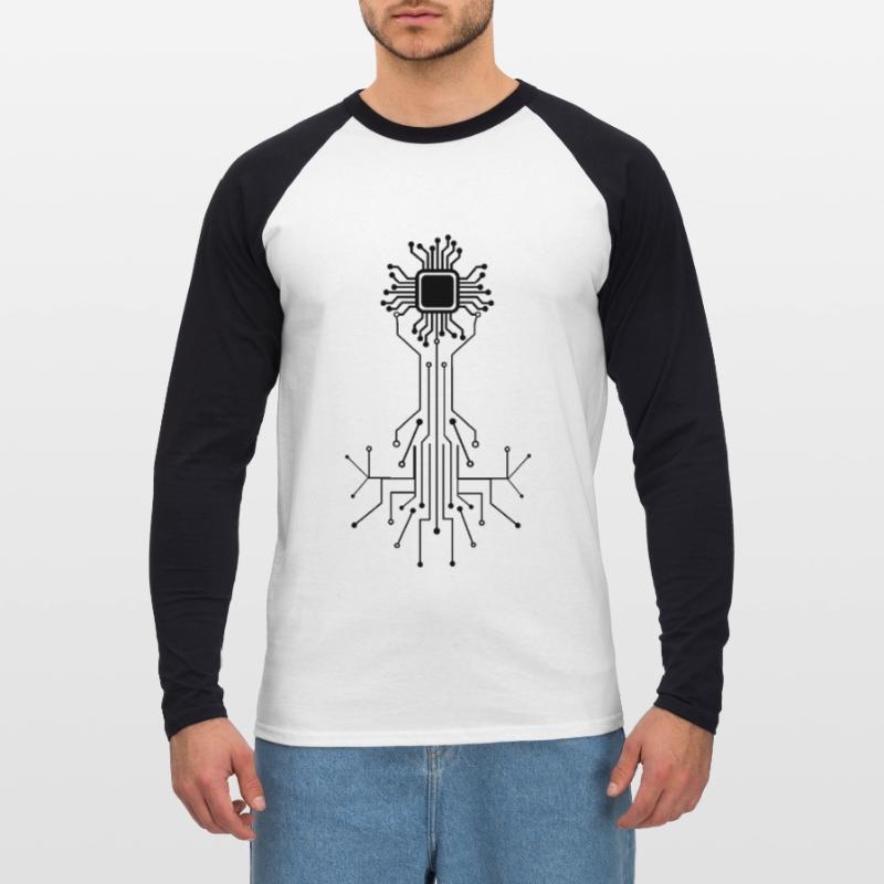 Anatomical Heart CPU Processor Computer Programmer Unisex Long Sleeve Baseball T-Shirt