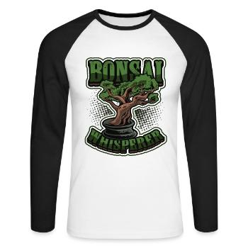 Bonsai whisperer, bonsai tree. - Unisex Long Sleeve Baseball T-Shirt - white/black - Front - Nik (191cm)