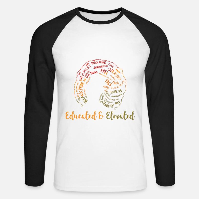 60 Hellhäutig Gebildet - Unisex Baseballshirt langarm - Weiß/Schwarz