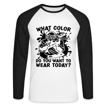 De quelle couleur tirez-vous paintball Shoot Paintball Player - T-shirt baseball manches longues Homme - blanc/noir - Devant - Nik (191cm)