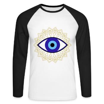 Egypte Antique Souvenir Egyptien Historique Egyptien - T-shirt baseball manches longues Homme - blanc/noir - Devant - Nik (191cm)