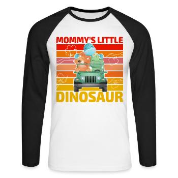 Mommy's little Dinosaur - Unisex Long Sleeve Baseball T-Shirt - white/black - Front - Nik (191cm)