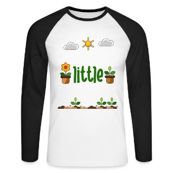 Gardener's Little Helper Flowerpot Planting - Unisex Long Sleeve Baseball T-Shirt - white/black - Front - Nik (191cm)