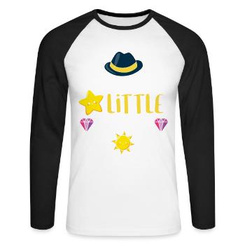 Grandpa’s Little Darling Kiddie Sun Star Kids - T-shirt baseball manches longues Homme - blanc/noir - Devant - Nik (191cm)