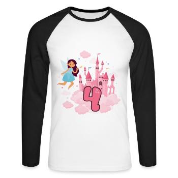 This fairy is now 4 Magic Castle 4. - Unisex Long Sleeve Baseball T-Shirt - white/black - Front - Nik (191cm)