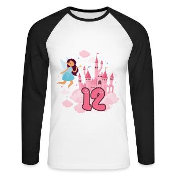This fairy is now 12 Magic Castle 12. - Unisex Long Sleeve Baseball T-Shirt - white/black - Front - Nik (191cm)
