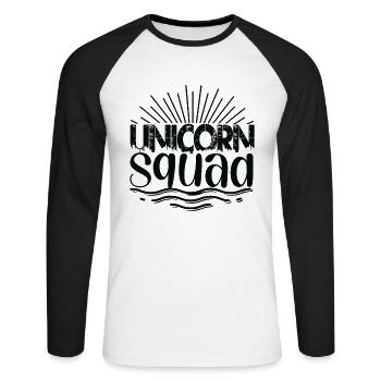 Licorne Escouade Licorne - T-shirt baseball manches longues Homme - blanc/noir - Devant - Nik (191cm)