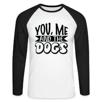 You Me and the Dogs - Unisex Long Sleeve Baseball T-Shirt - white/black - Front - Nik (191cm)