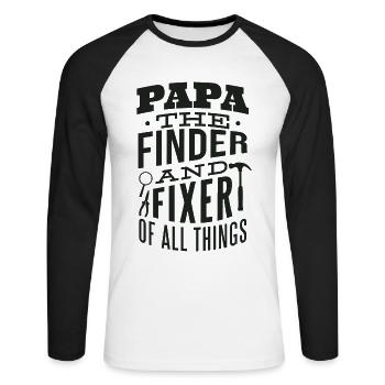 Mr Fix It Funny Dad Outils de fête des pères - T-shirt baseball manches longues Homme - blanc/noir - Devant - Nik (191cm)