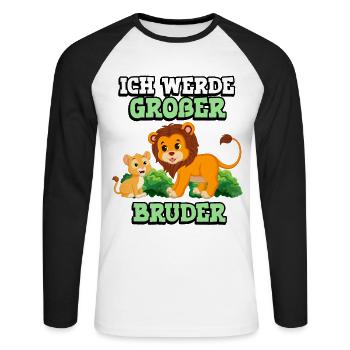 Ich Bin Bereit Für Meinen Kleinen Bruder, Aber - Unisex Baseballshirt langarm - Weiß/Schwarz - Vorne - Nik (191cm)
