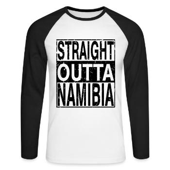 Italy Straight outta Italy - Unisex Long Sleeve Baseball T-Shirt - white/black - Front - Nik (191cm)