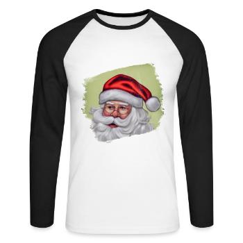 Nicholas - Unisex Long Sleeve Baseball T-Shirt - white/black - Front - Nik (191cm)