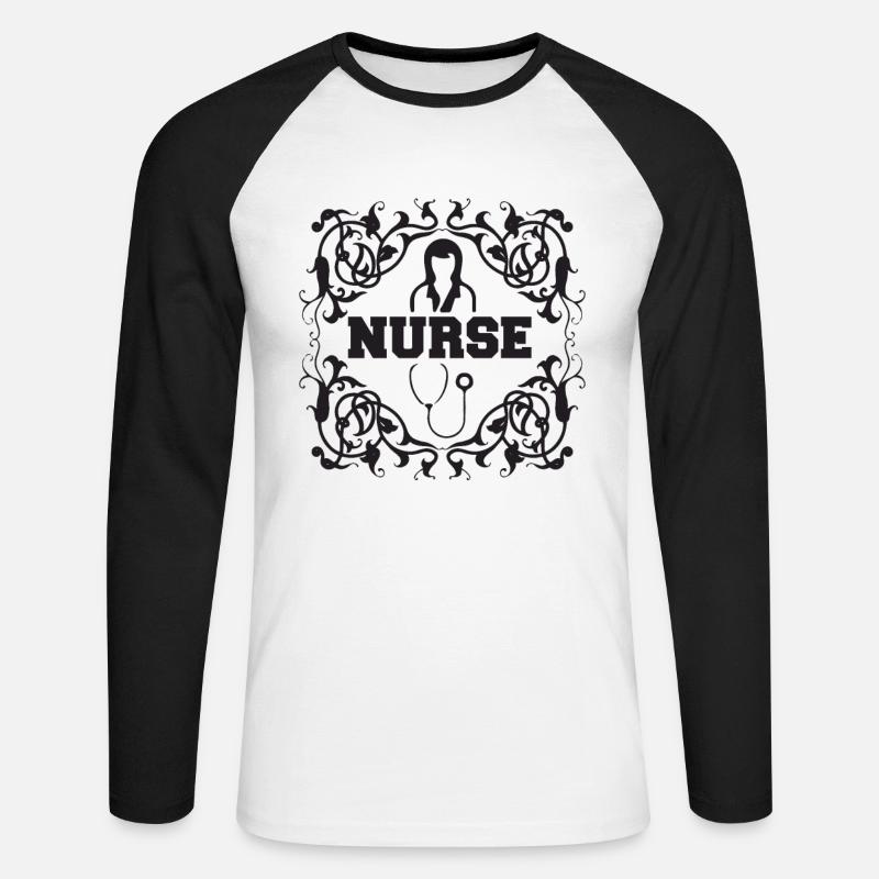 Krankenschwester - Unisex Baseballshirt langarm - Weiß/Schwarz