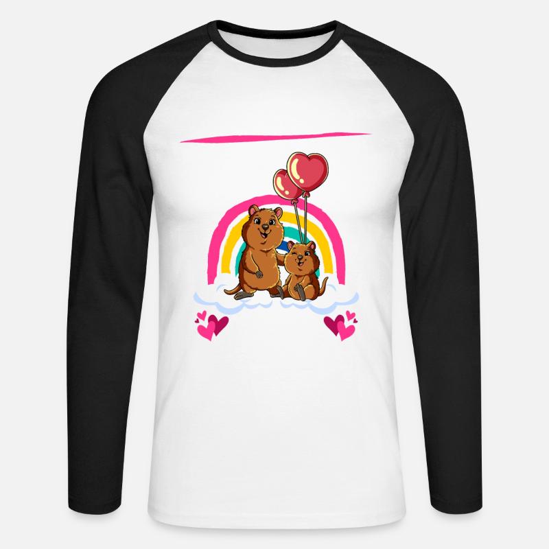 Ich werde Große Schwester Quokka - Unisex Baseballshirt langarm - Weiß/Schwarz