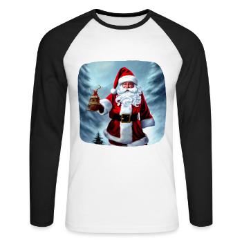 Santa Claus - Unisex Long Sleeve Baseball T-Shirt - white/black - Front - Nik (191cm)