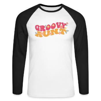 Groovy Tante Plantes de jardin Décorations florales - T-shirt baseball manches longues Homme - blanc/noir - Devant - Nik (191cm)