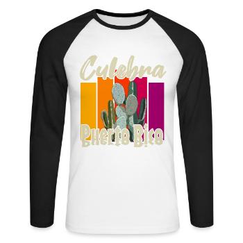 Culebra Porto Rico - T-shirt baseball manches longues Homme - blanc/noir - Devant - Nik (191cm)