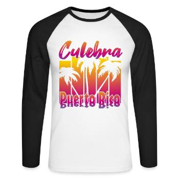 Culebra Porto Rico - T-shirt baseball manches longues Homme - blanc/noir - Devant - Nik (191cm)