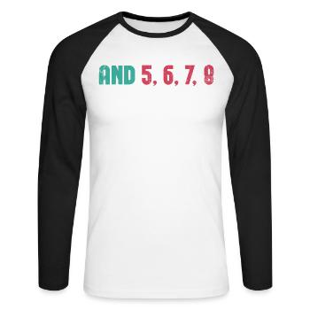 Und 5, 6, 7, 8 Design Für Cheerleader Cheer Girls - Unisex Baseballshirt langarm - Weiß/Schwarz - Vorne - Nik (191cm)