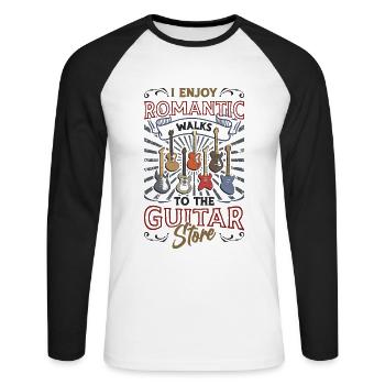 Ich Genieße Romantische Spaziergänge. - Unisex Baseballshirt langarm - Weiß/Schwarz - Vorne - Nik (191cm)