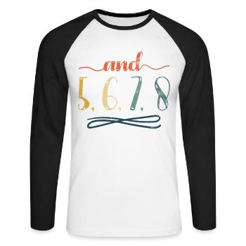 Und 5, 6, 7, 8 Design Für Cheerleader Cheer Girls - Unisex Baseballshirt langarm - Weiß/Schwarz - Vorne - Nik (191cm)