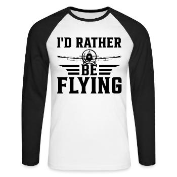 Double-Decker Airplane Pilot Biplane Pilot - I'd R - Unisex Long Sleeve Baseball T-Shirt - white/black - Front - Nik (191cm)