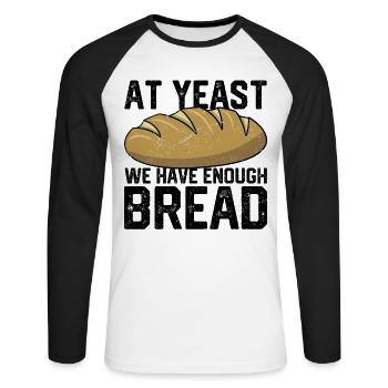 Funny bread baker - Unisex Long Sleeve Baseball T-Shirt - white/black - Front - Nik (191cm)