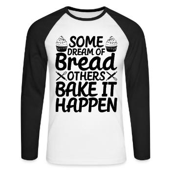 Funny bread baker - Unisex Long Sleeve Baseball T-Shirt - white/black - Front - Nik (191cm)