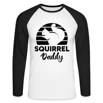 Écureuil Propriétaire Écureuil Papa Écureuil Papa Écureuil Papa - T-shirt baseball manches longues Homme - blanc/noir - Devant - Nik (191cm)