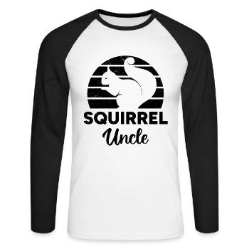Écureuil Propriétaire Écureuil Amant Écureuil Oncle - T-shirt baseball manches longues Homme - blanc/noir - Devant - Nik (191cm)