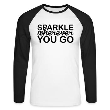 Funkeln Sie, wohin Sie auch gehen Unicorn - Unisex Baseballshirt langarm - Weiß/Schwarz - Vorne - Nik (191cm)