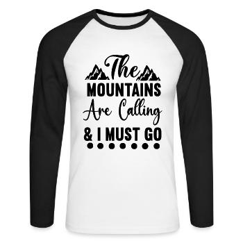 The mountains call for holidays - Unisex Long Sleeve Baseball T-Shirt - white/black - Front - Nik (191cm)