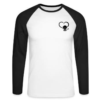Chimpanzee Monkey Baby Orangutan - Cute Monkey Hea - Unisex Baseballshirt langarm - Weiß/Schwarz - Vorne - Nik (191cm)