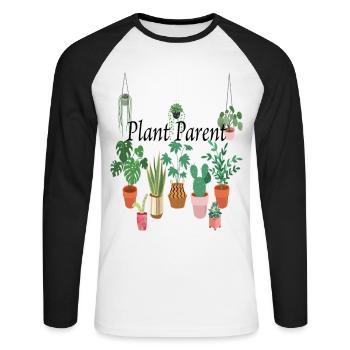 Plant Parent - Unisex Long Sleeve Baseball T-Shirt - white/black - Front - Nik (191cm)
