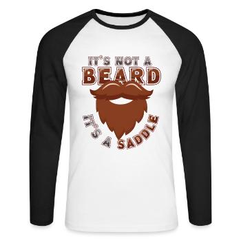 Es Ist Kein Bart, Es Ist Ein Sattel Bärtige Männer - Unisex Baseballshirt langarm - Weiß/Schwarz - Vorne - Nik (191cm)