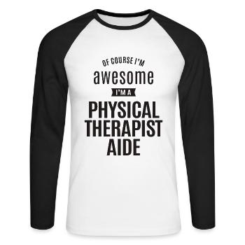 Großartig, ich bin ein Physiotherapeut Helfer - Unisex Baseballshirt langarm - Weiß/Schwarz - Vorne - Nik (191cm)