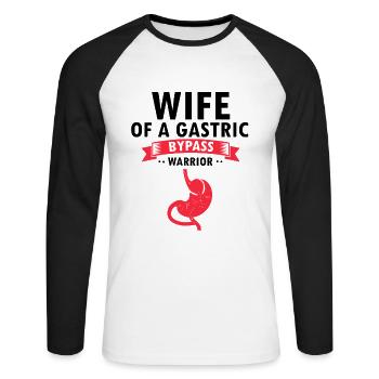 Gastric bypass and gastric bypass surgery design - Unisex Long Sleeve Baseball T-Shirt - white/black - Front - Nik (191cm)