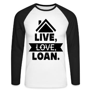 New Homeowner Housewarming Funny - Unisex Long Sleeve Baseball T-Shirt - white/black - Front - Nik (191cm)