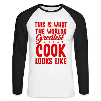 World's best chef - Unisex Long Sleeve Baseball T-Shirt - white/black - Front - Nik (191cm)