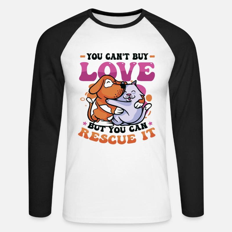 Love cannot be bought. - Unisex Long Sleeve Baseball T-Shirt - white/black