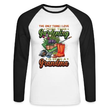 Garden lovers, women, gardening, grandma. - Unisex Long Sleeve Baseball T-Shirt - white/black - Front - Nik (191cm)