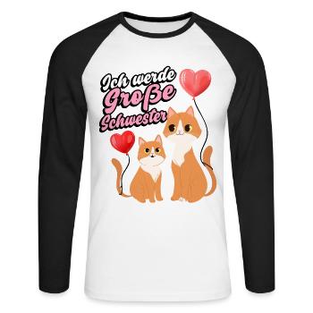 Ich Werde Große Schwester Family Siblings Love - Unisex Baseballshirt langarm - Weiß/Schwarz - Vorne - Nik (191cm)