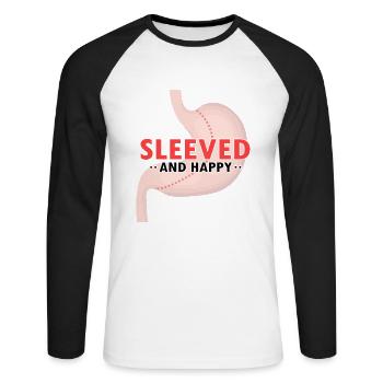Gastric Bypass and Gastric Bypass Operation Design - Unisex Long Sleeve Baseball T-Shirt - white/black - Front - Nik (191cm)