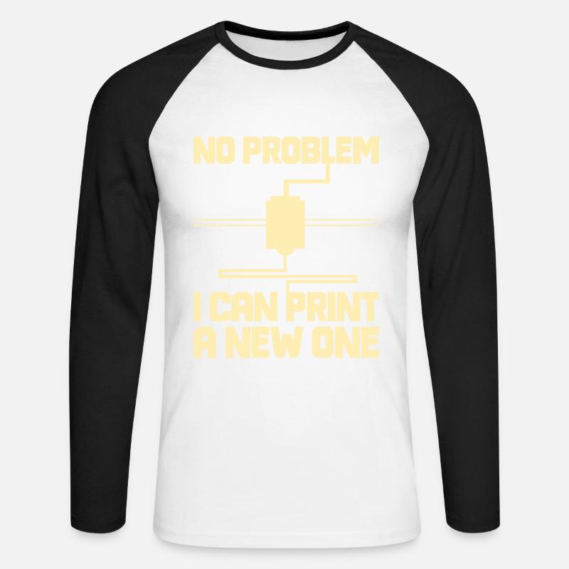 3D Printer 3D Printing - Unisex Long Sleeve Baseball T-Shirt - white/black