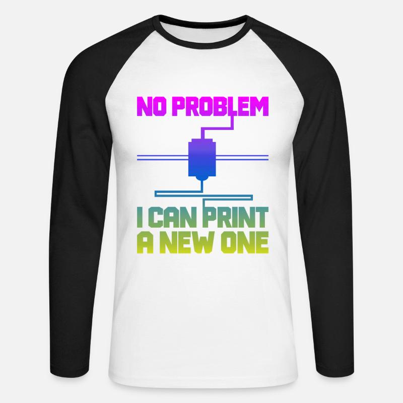3D Drucker 3d Druck - Unisex Baseballshirt langarm - Weiß/Schwarz