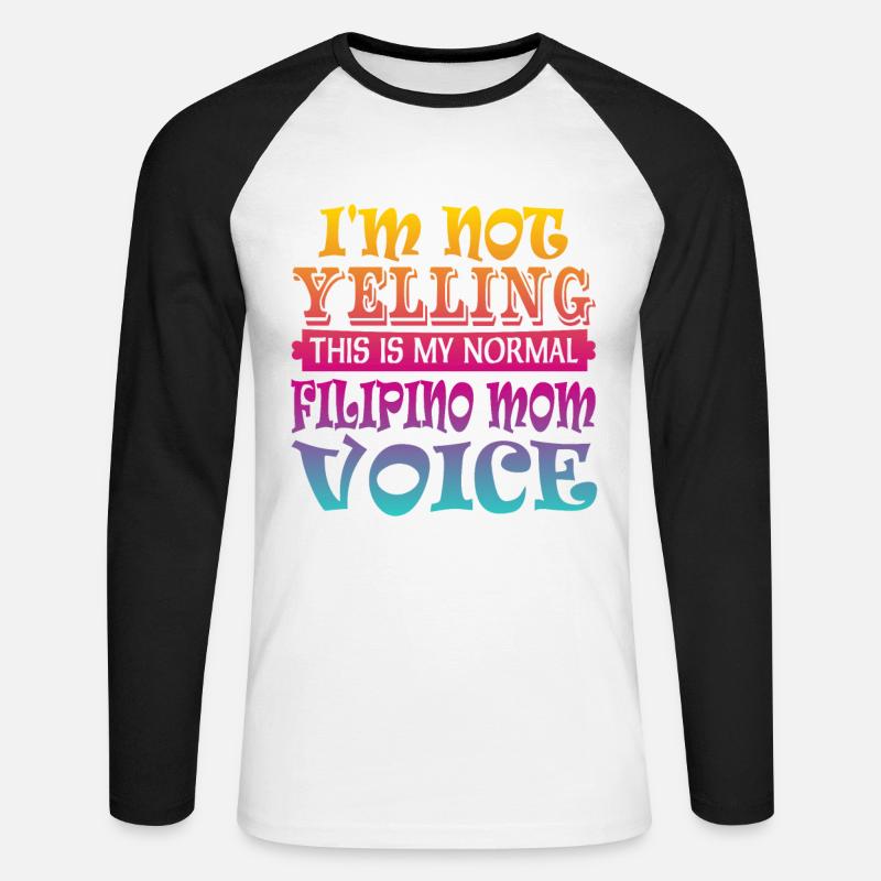 Philippinische Mutter - Unisex Baseballshirt langarm - Weiß/Schwarz