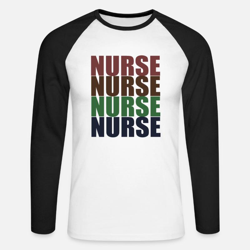 Krankenschwester - Unisex Baseballshirt langarm - Weiß/Schwarz