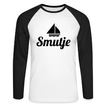 Smutje - T-shirt baseball manches longues Homme - blanc/noir - Devant - Nik (191cm)